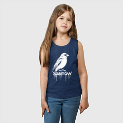 Майка детская хлопок Воробей в стиле граффити, цвет: тёмно-синий — фото 2