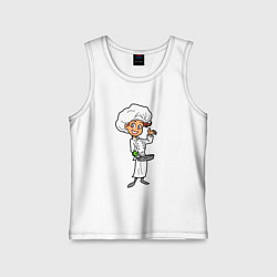 Майка детская хлопок Девушка повар, цвет: белый