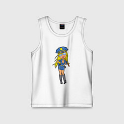 Майка детская хлопок Cop girl, цвет: белый
