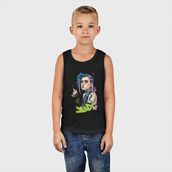 Майка детская хлопок Джинкс Аркейн, цвет: черный — фото 2