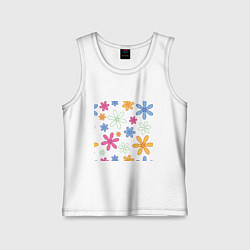 Майка детская хлопок Цветочный орнамент, цвет: белый