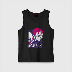 Майка детская хлопок Клинок, рассекающий демонов Аказа, цвет: черный