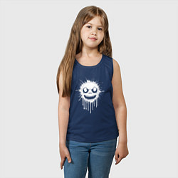 Майка детская хлопок Улыбающееся злое лицо с подтёками краски, цвет: тёмно-синий — фото 2
