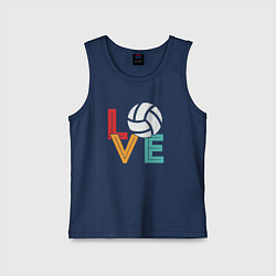 Майка детская хлопок Love volley, цвет: тёмно-синий
