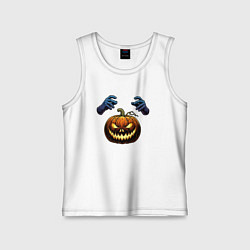 Майка детская хлопок Зловещая лампа Джека, цвет: белый