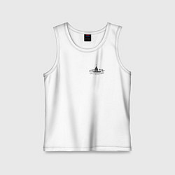 Майка детская хлопок Лучше вода у друга лаконичный серый, цвет: белый