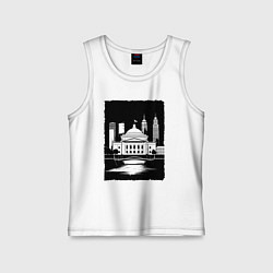 Майка детская хлопок Капитолий у высоток, цвет: белый