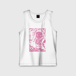 Майка детская хлопок Клинок рассекающий демонов Nezuko бой, цвет: белый