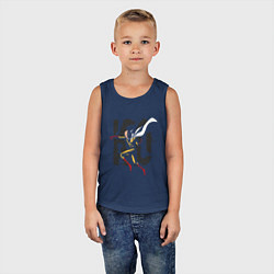 Майка детская хлопок Ванпанчмен КО, цвет: тёмно-синий — фото 2