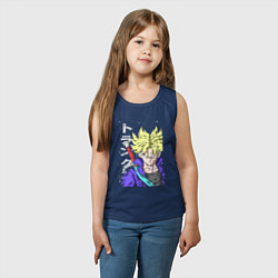 Майка детская хлопок Драконий жемчуг Транкс из будущего, цвет: тёмно-синий — фото 2