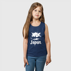 Майка детская хлопок Япония в граффити-стиле, цвет: тёмно-синий — фото 2
