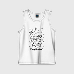 Майка детская хлопок Новый год - гном, цвет: белый