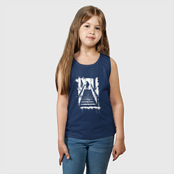 Майка детская хлопок Человек на лестнице, цвет: тёмно-синий — фото 2