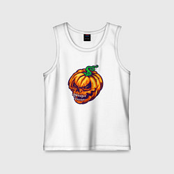 Майка детская хлопок Monster pumpkin, цвет: белый
