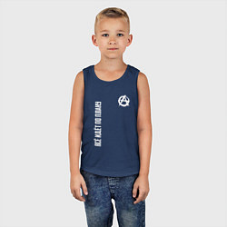 Майка детская хлопок Всё идёт по плану - со знаком анархии, цвет: тёмно-синий — фото 2