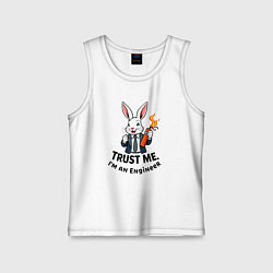 Детская майка Кролик с динамитом - Trust me im an engineer