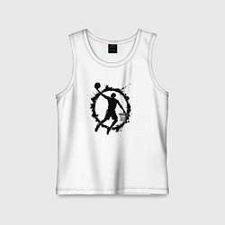 Майка детская хлопок Данк в круге, цвет: белый