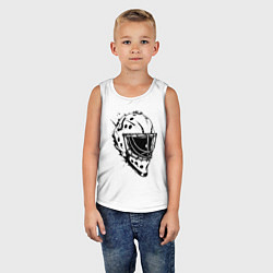 Майка детская хлопок Черная вратарская маска, цвет: белый — фото 2