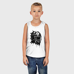 Майка детская хлопок Чёрная хоккейная маска, цвет: белый — фото 2