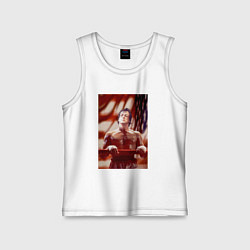 Майка детская хлопок Чемпион Рокки, цвет: белый