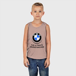 Майка детская хлопок BMW Driving Machine, цвет: пыльно-розовый — фото 2