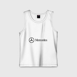 Майка детская хлопок Mercedes Logo, цвет: белый