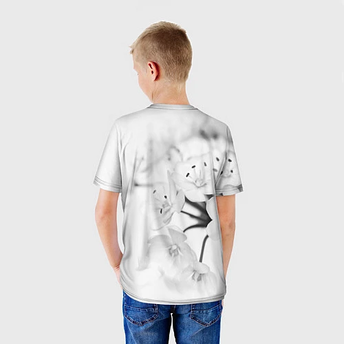 Детская футболка Белая сакура / 3D-принт – фото 4