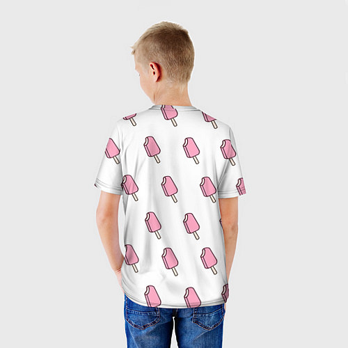 Детская футболка Мороженое розовое / 3D-принт – фото 4
