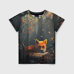 Детская футболка Лисица в лесу