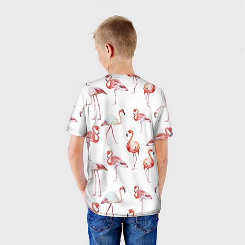 Детская футболка Действия фламинго / 3D-принт – фото 4