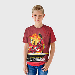 Футболка детская Calgary Flames, цвет: 3D-принт — фото 2