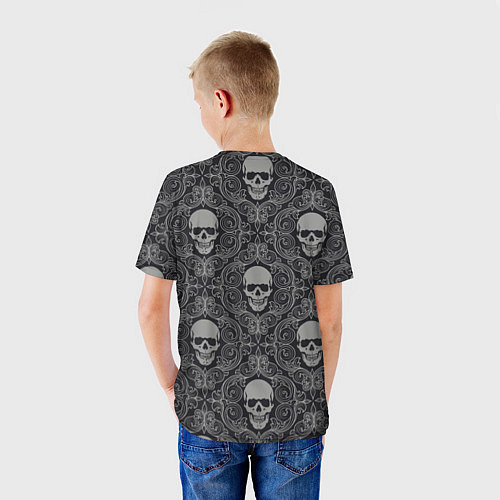 Детская футболка Ажурные черепа / 3D-принт – фото 4