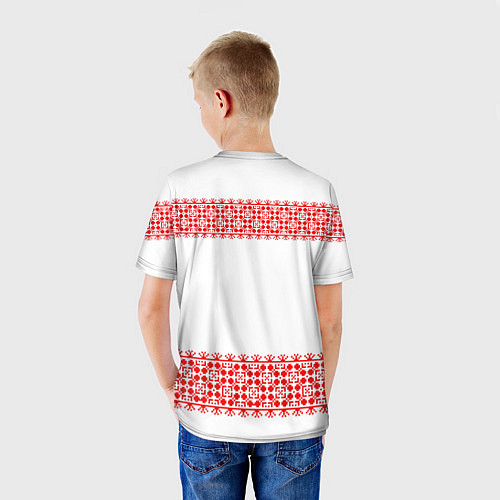 Детская футболка Славянский орнамент (на белом) / 3D-принт – фото 4