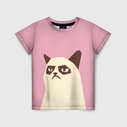 Детская футболка Grumpy cat pink