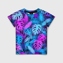 Детская футболка Сине-розовые тропики