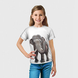 Футболка детская Большой слон, цвет: 3D-принт — фото 2