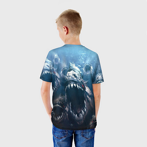 Детская футболка Голодные пираньи / 3D-принт – фото 4
