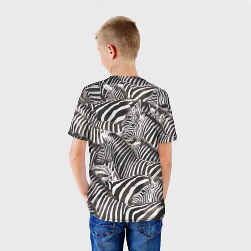 Детская футболка Стая зебр / 3D-принт – фото 4