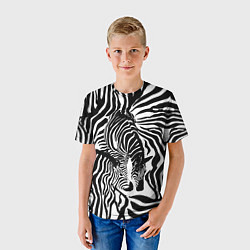 Футболка детская Полосатая зебра, цвет: 3D-принт — фото 2