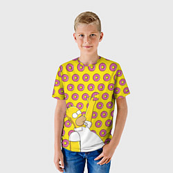 Футболка детская Пончики Гомера Симпсона, цвет: 3D-принт — фото 2