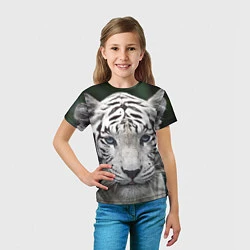 Футболка детская Белый тигр, цвет: 3D-принт — фото 2