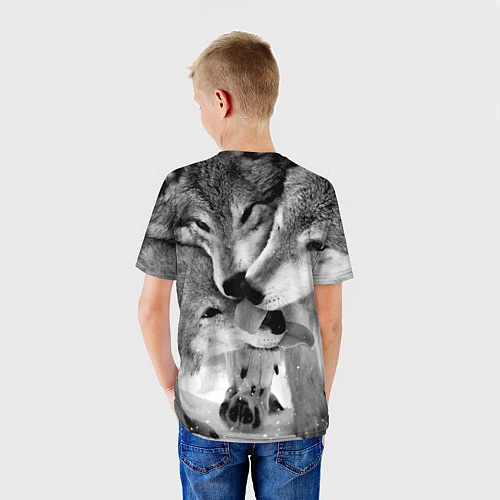 Детская футболка Волчья семья / 3D-принт – фото 4