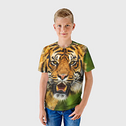 Футболка детская Тигр, цвет: 3D-принт — фото 2