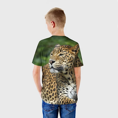 Детская футболка Лик леопарда / 3D-принт – фото 4