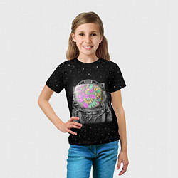 Футболка детская Цветочный астонавт, цвет: 3D-принт — фото 2
