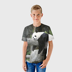 Футболка детская Большая уставшая панда, цвет: 3D-принт — фото 2