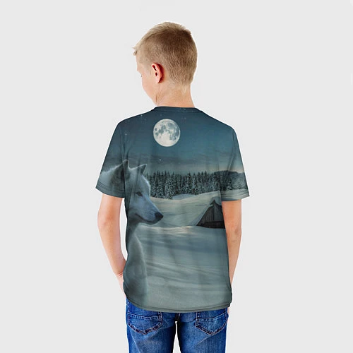 Детская футболка Ночь в Тайге / 3D-принт – фото 4