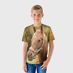 Футболка детская Взгляд лошади, цвет: 3D-принт — фото 2