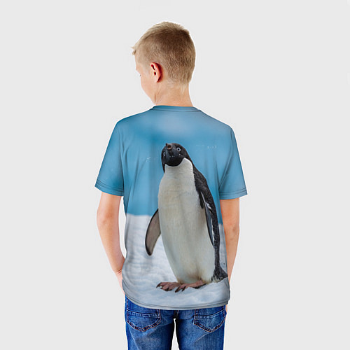 Детская футболка Пингвин на айсберге / 3D-принт – фото 4