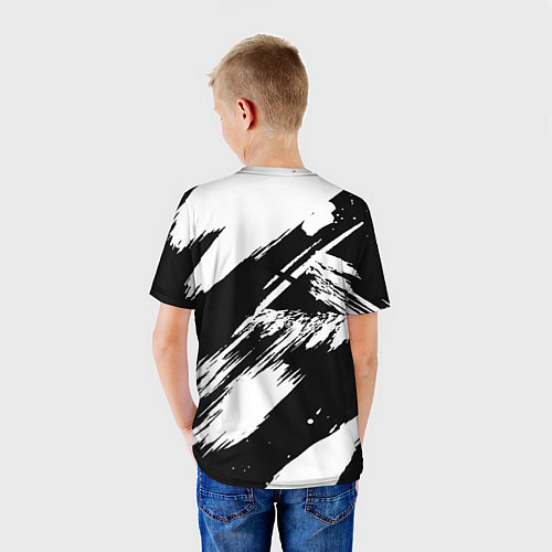 Детская футболка Чёрно-белый / 3D-принт – фото 4